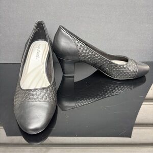 Black Woven Pattern WES Easy Street Pumps Heels Shoes 9 M